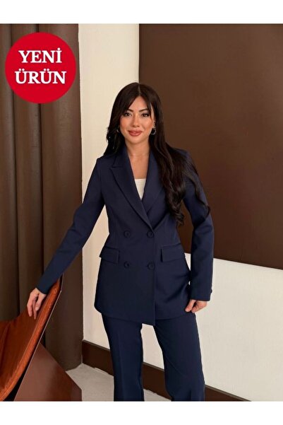 Nadrina Laser Cut Double-Breasted Suit