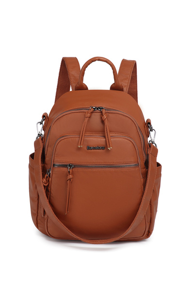 Hüvendo Barcelona Medium Size Multi-Pocket Shoulder Strap Sports and Casual Women's Backpack Brown