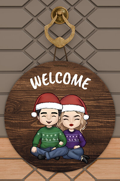 Dormot Ψηφιακή εκτύπωση υψηλής ποιότητας, Πρωτοχρονιά, Καλά Χριστούγεννα, Στολίδι πόρτας με θέμα την Πρωτοχρονιά, Στολίδι τοίχου