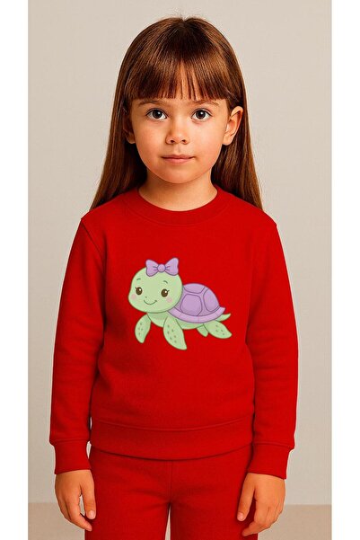 playwear Παιδικό Φούτερ Σετ με στάμπα KAPLUMBAĞ Ş για Κορίτσια και Αγόρια, με...