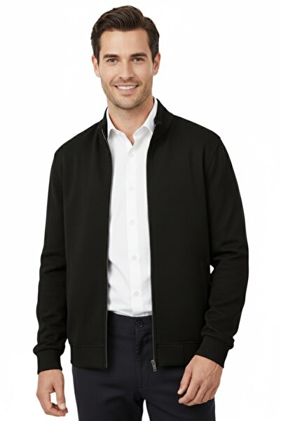 Raymons سترة رياضية للرجال بياقة حكم وسحاب، مقاس عادي BGL-ST04947