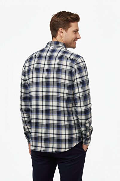 hodbehod Ανδρικό χειμερινό κλασικό πουκάμισο με μία τσέπη BGL-ST04989