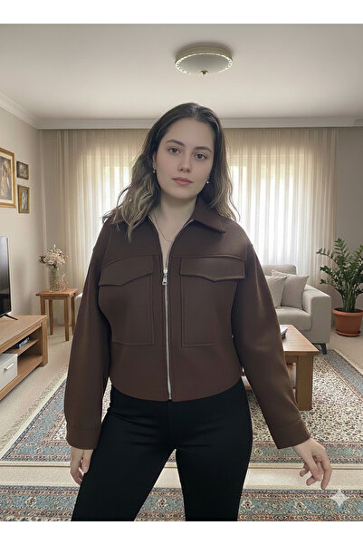 mooishan Double Pocket Zippered Cashmere Jacket