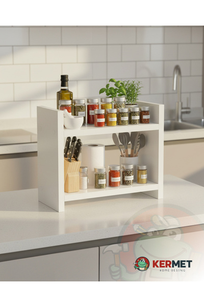 KermetHome Tezgah Üstü Çok Amaçlı Baharatlık Rafı