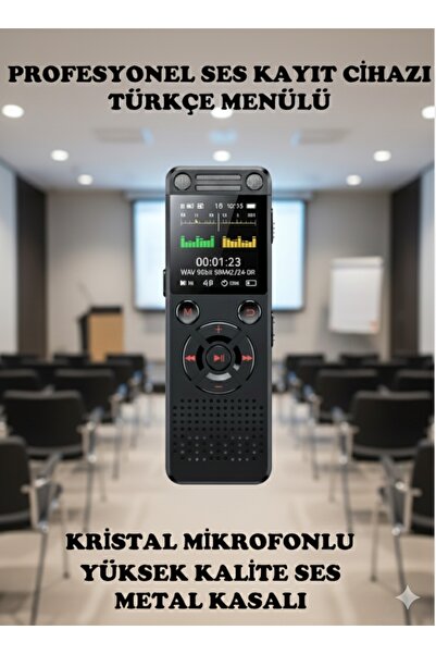 Tokurtech Yeni Model Metal Kasalı HS32 Profesyonel Ses Kayıt Cihazı Okul Ders...