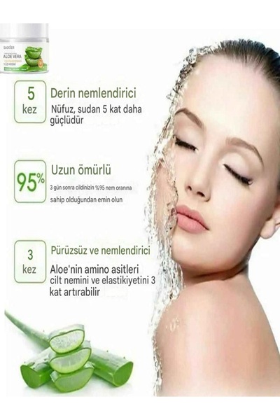 SADOER %98 Doğal Aloe Vera Özlü Bitkisel Beyazlatma Aydınlatıcı Yüz Cilt Deri...