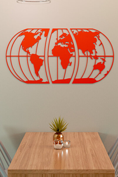 SWS Design Metal Dünya Haritası Duvar Tablosu Ofis&Ev Dekoru Sevdiklerinize Ö...