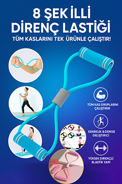 Hane Dostu Direnç Lastiği – Pilates & Ev Sporu Elastik Bant – Tüm Kas Gruplar...