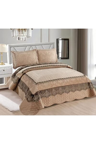 Lenjeria Familiei Tale Cuvertură din catifea cu dantelă pentru pat dublu, mod...