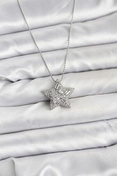N!da Jewelry Çelik Zirkon Taşlı Yıldız Kolye