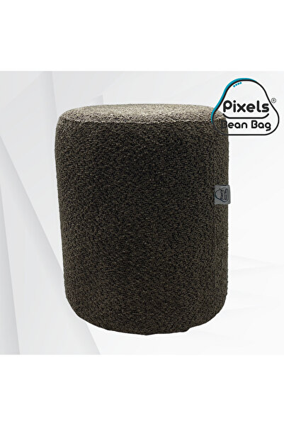 PixelsBeanBag Large round ottoman in boucle fabric from Pixel Bean Bag, for living room and bedroom