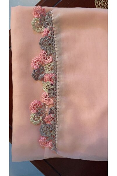 Veil Designer Pinky Boal scarf, Japanese fabric, handmade, embroidered, crocheted. Size: 60 * 190