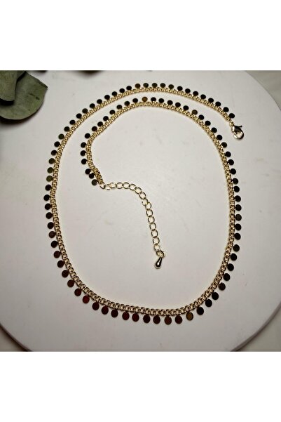 nesdesign Altın Kaplama Yuvarlak Pullu Zincir Kolye (45+5 cm)