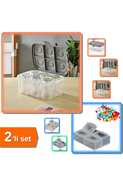 HerEveOyuncak 6 Bardak Taşıma Kapasiteli Kutusu Şeffaf + 4 Bölmeli Günlük İla...