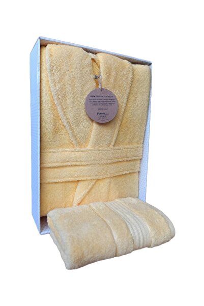 Özdilek Colourist Şalyaka Bathrobe + Head Towel - Honey Yellow