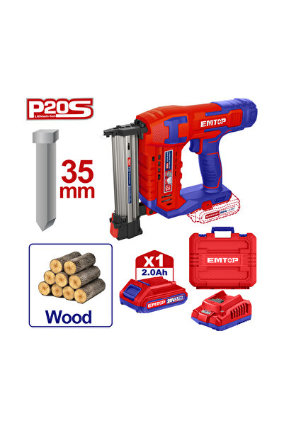 EMTOP Pistol/Capsator De Cuie Cu 1 Acumulator Și Încărcător, 35 Mm