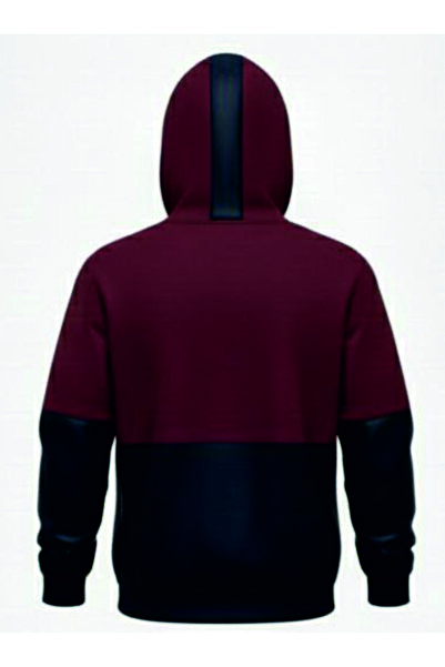 HOFFNUNG 3Iplik Daily Hooded Zip Sweatshirt Solid Color Removable Hooded Sweatshirt Zip