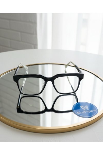BluePepper نظارات شمسية من طراز Edge Modern Black Wayfarer |   أنيق ومريح