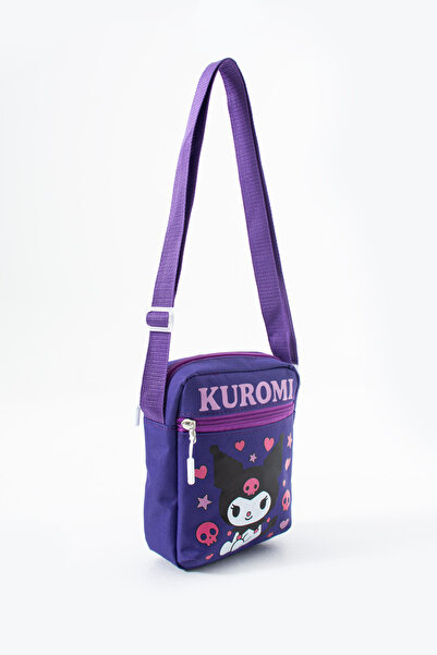 Sona Park Kuromi Children's Shoulder Bag – 3 Compartments – Waterproof Fabric (21×16×6 cm)