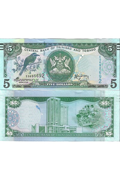 emir koleksiyon coin & paper collection Trinidad Tobago 5 Dolar Yabancı Kağıt...