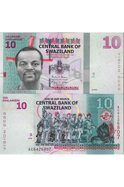emir koleksiyon coin & paper collection Esvatini (Swaziland) 10 Emalangeni Ya...