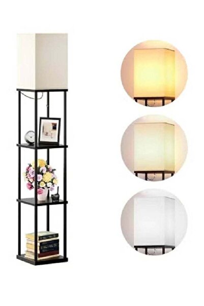 HYX 3-Tier Floor Lamp with Shelves, 3-Color Temperature Corner Bookshelf Lamp