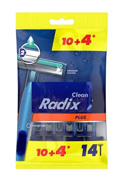 RADIX Clean مجموعة شفرات حلاقة بلو بلس للاستخدام مرة واحدة، 14 قطعة - أزرق