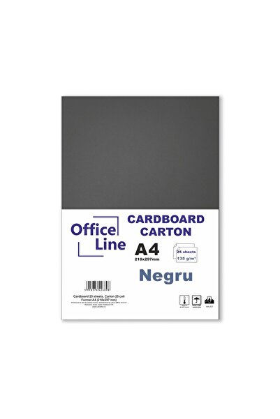 Libra A4 Cardboard 135g Popset Extra Black, 25 sheets