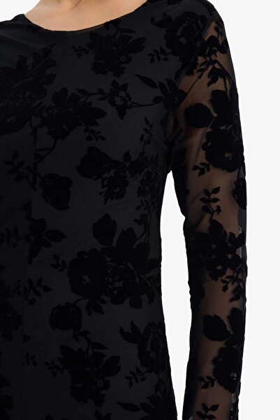 DeFacto Φόρεμα με μακρυμάνικο τούλι με λαιμόκοψη σε γραμμή Α G7127AX25WN