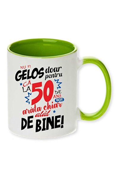 CRD PRINT Personalized mug with print "Don't be jealous ...", Ceramic, 330 ml, Green,