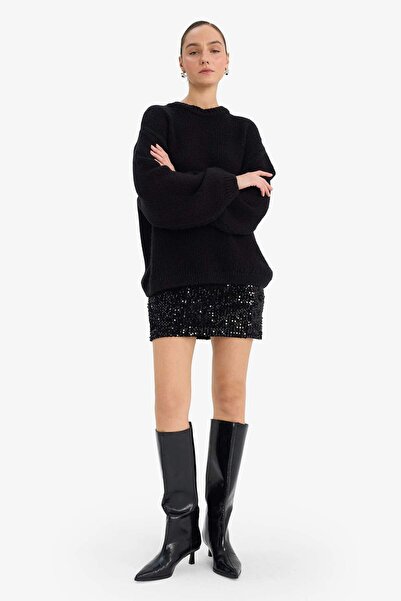 DeFacto Μίνι φούστα με παγιέτες με κανονική επένδυση μέσης G7004AX25AU