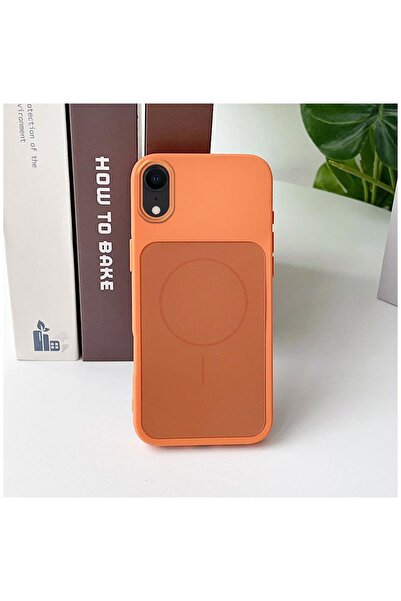 Zebana Apple iPhone XR Uyumlu Kılıf Elista M-Safe Silikon Kılıf Turuncu