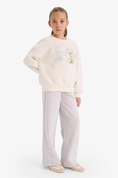 DeFacto Girl's 2-Piece Set Printed Sweatshirt Sweatpants G5571A825Wn