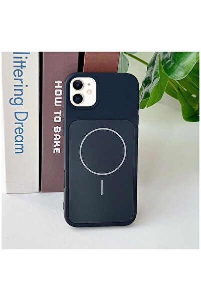 Zebana Apple iPhone 12 Uyumlu Kılıf Elista M-Safe Silikon Kılıf Siyah