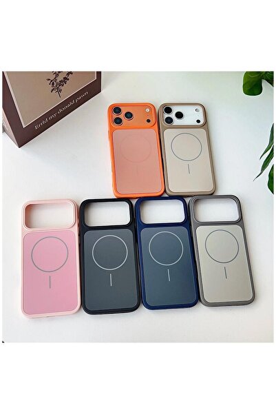 Zebana Apple iPhone 15 Pro Max Compatible Case Elista M-Safe Silicone Case Gray