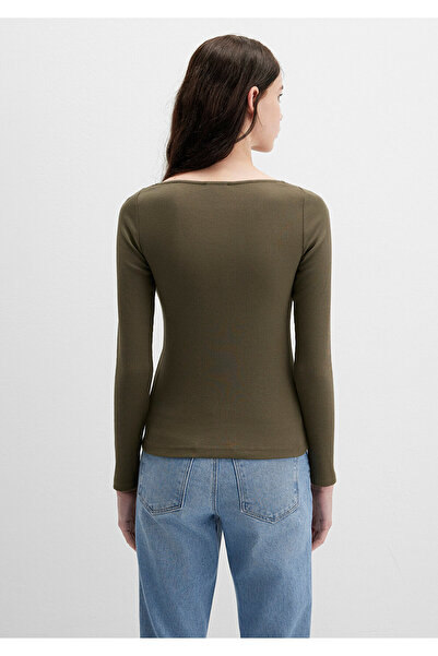 Mavi Long Sleeve Khaki T-Shirt Fitted / Slim Fit 1613851-87538