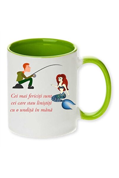 CRD PRINT Cană personalizată de pescar cu mesajul „Cei mai fericiți sunt cei ...