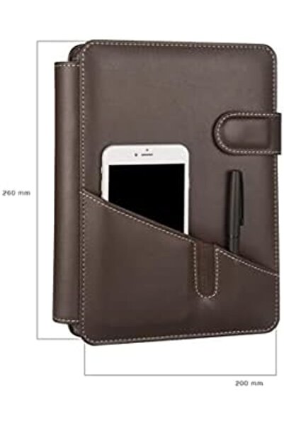 STOREMAX 2K 5292 Ajanda Tarihsiz Çizgili Deri Telefon Kılıflı 4 Halka Mekaniz...