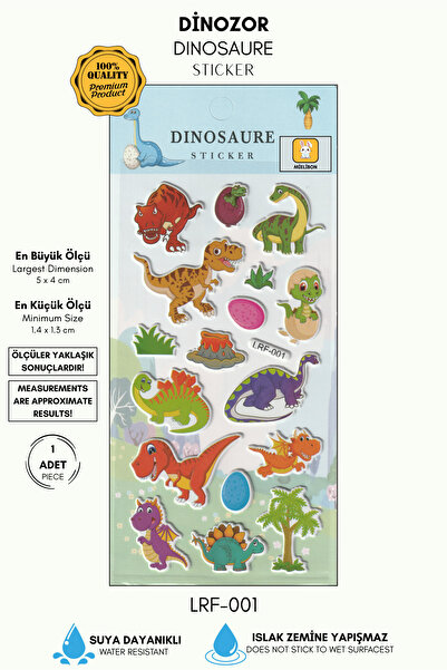 Mielibon Renkli Dinozor Sticker Seti – Sevimli Jurassic Çıkartmalar