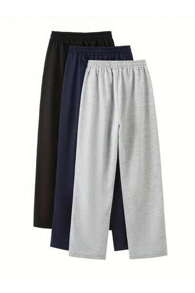 TORUK MAKTO 3 قطع من بنطلونات رياضية للجنسين باللون الأسود والرمادي والأزرق الداكن