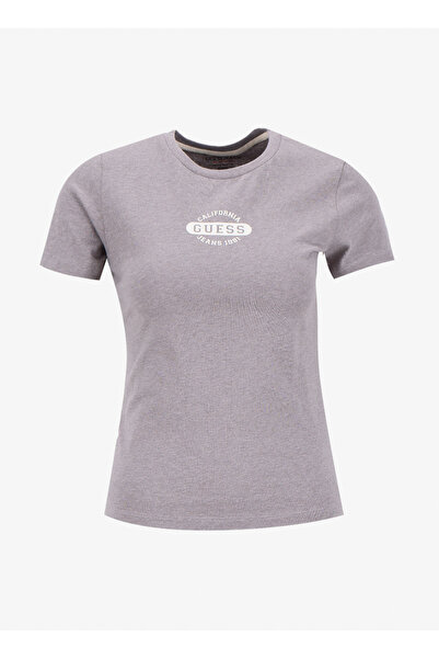 Guess Jeans Yuvarlak Yaka Baskılı Çok Renkli Kadın T-Shirt Jeans Kadın Slim F...