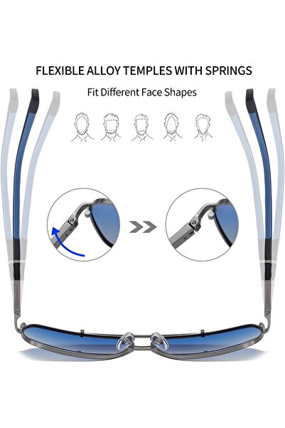 Joopin Polarized Rectangular Sunglasses for Men - Big Frame Vintage Shades