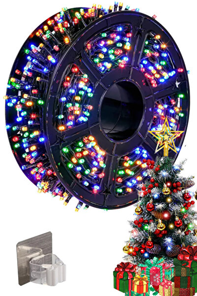 FOTOFUN Instalație luminoasă LED 100M + Suport autoadeziv 8x8 cm, 8 efecte lu...