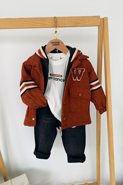 Minigimin Cicileri My Little One's Cicileri W 4-Piece Set for Boys with Embroidery Detail - Tile