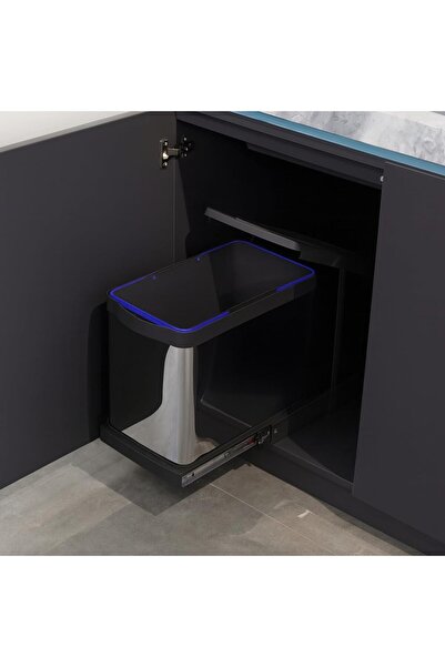 STOREMAX Cassone Krom, Dolap içi Teleskopik Raylı Paslanmaz Krom Çöp Kovası 2...