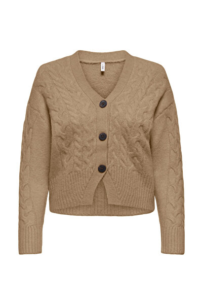 ONLY Açık Kahve Kadın Hırka ONLRIO LIFE LS CABLE CARDIGAN KNT