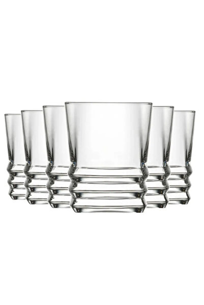 ABYZ Set of 6 Clear Glass Glasses with Embossed Pattern, 85ml Capacity, Ideal for Aperitifs