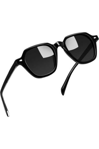 Joopin Acetate Polarized Retro Square Sunglasses (Unisex) - UV400