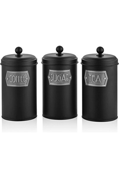 STOREMAX The Mia Çay Şeker Kahve Kavanozu 1,60 Lt Siyah 890831