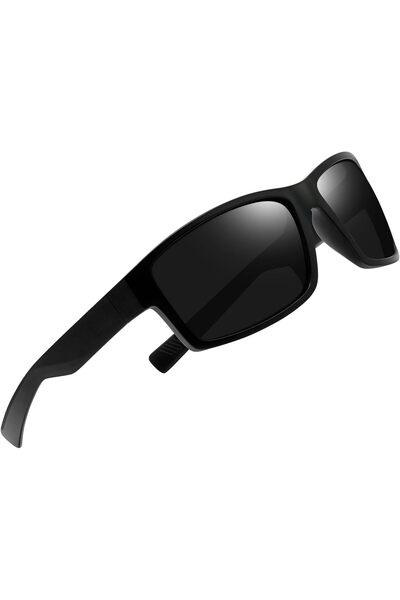 Joopin Sports Polarized UV400 Square Sunglasses for Men - Black